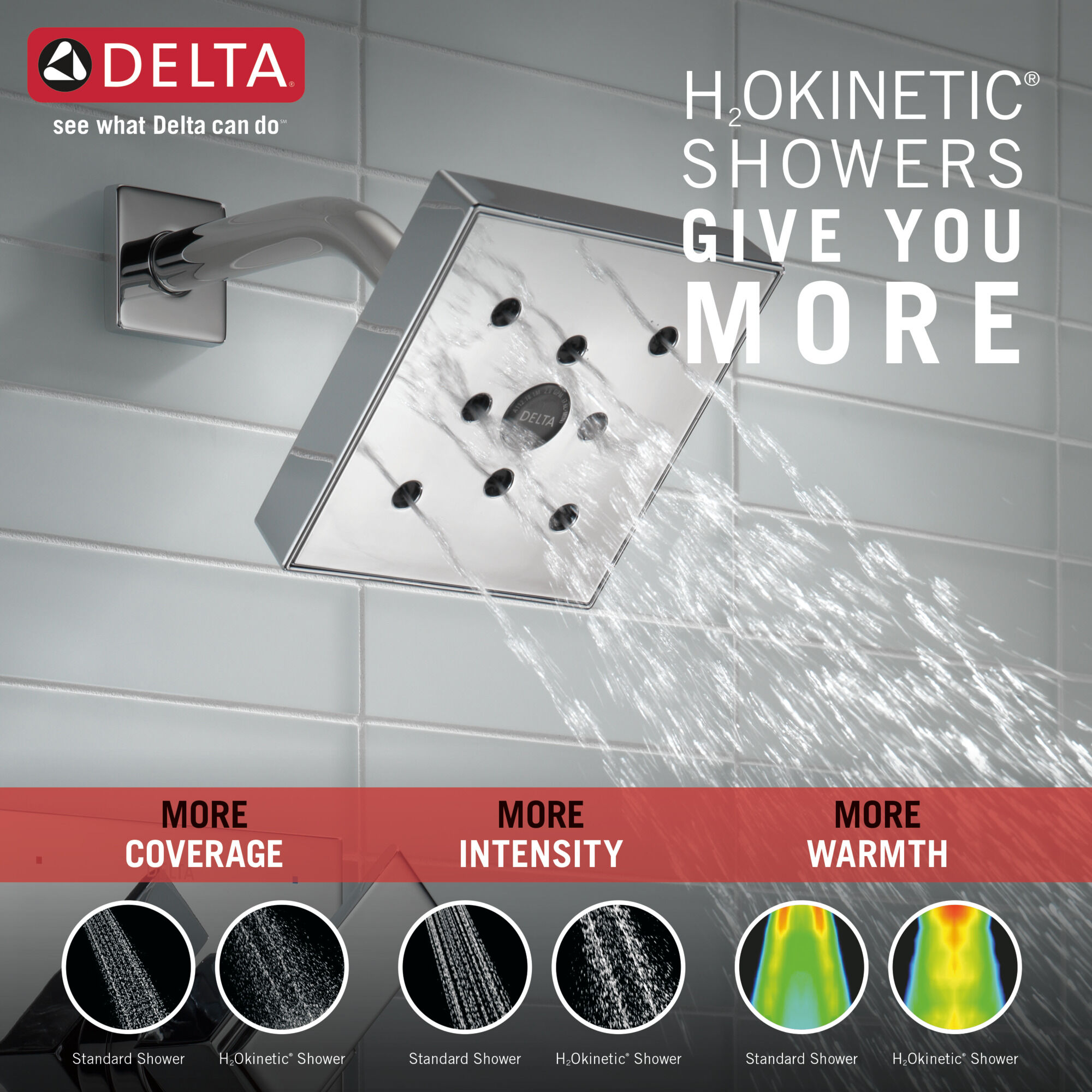 T17467 Monitor® 17 Series H2Okinetic® для ванны и душа Delta Faucet Ara Хром - Вид №1