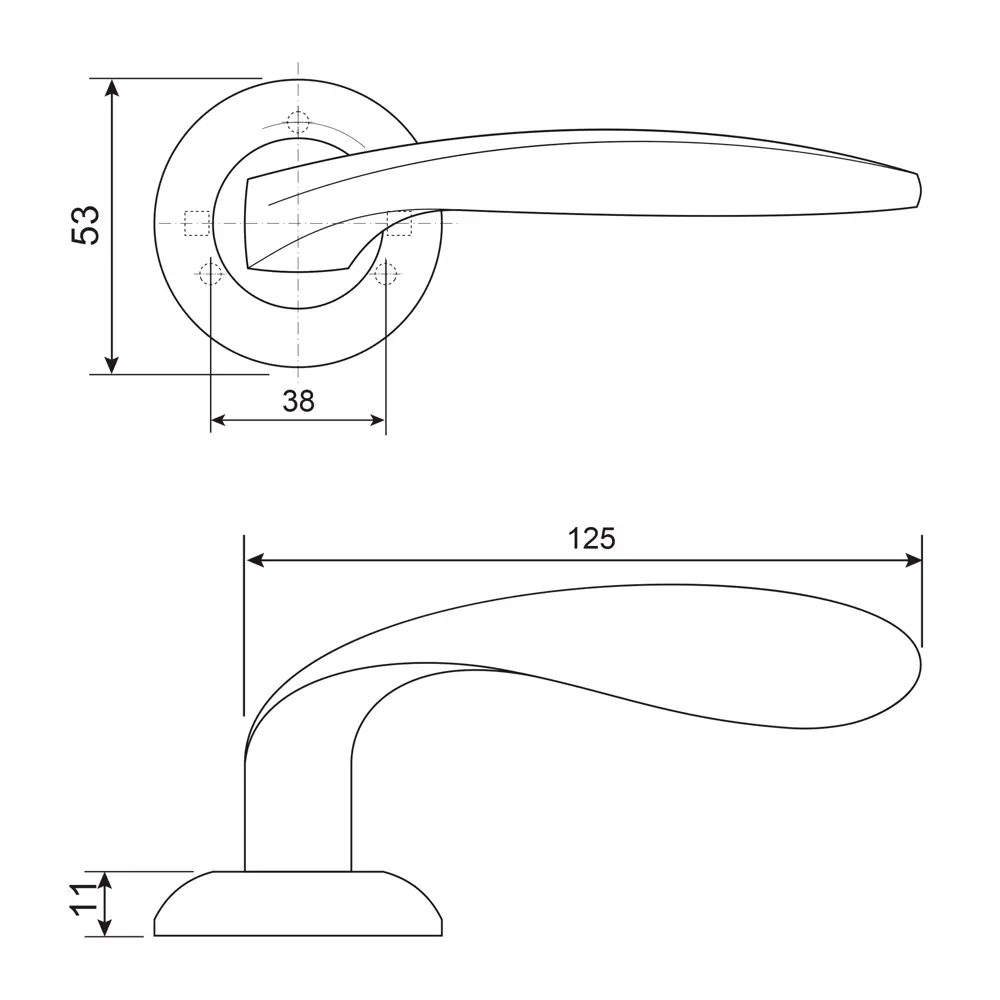 Дверная ручка на розетке Armex H-14009-A без запирания цвет графит STLM-2057955 - Вид №8