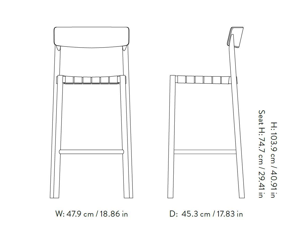 Барный стул из массива дерева с льняным сиденьем &Tradition Betty ARCH-00099790 - Вид №6