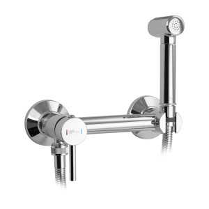 GFmark - Набор биде гигиенический, смеситель для ГОРЯЧЕЙ и ХОЛОДНОЙ воды + лейка + шланг, код: 2066