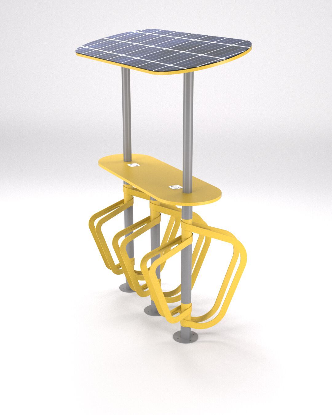 Стойка для велосипедов с фотоэлектрической панелью и зарядной панелью wi-fi CITYSì Pivot ARCH-00023051 - Вид №2