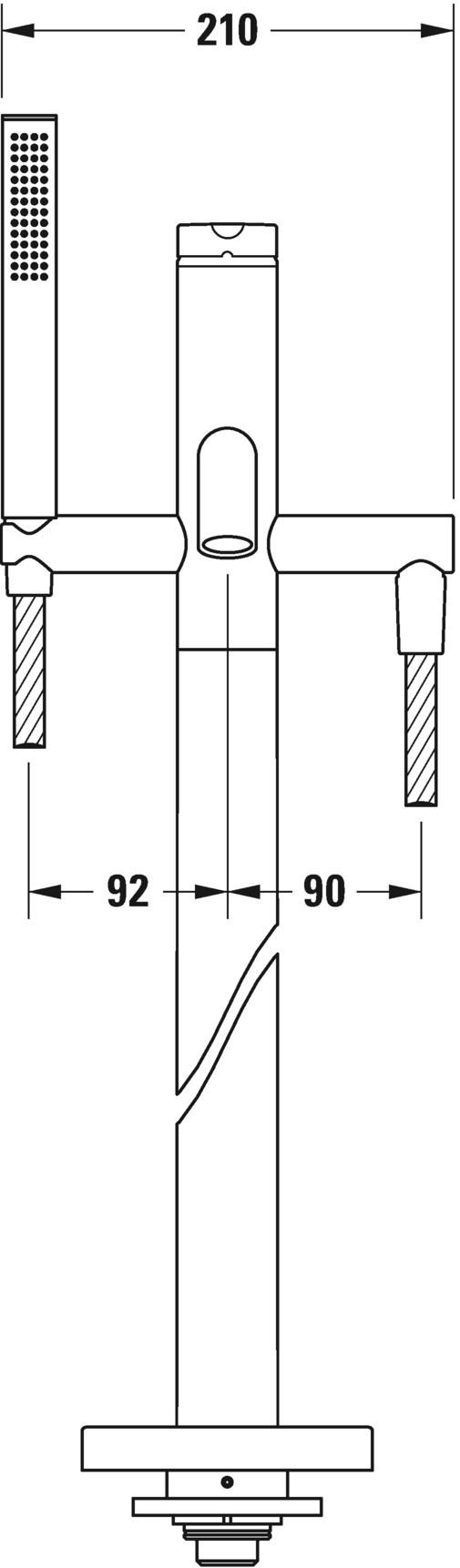 Duravit Смеситель для ванны однорычажный напольный C.1 C15250000 - Вид №2
