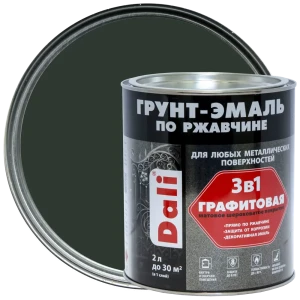 Грунт-эмаль по ржавчине 3 в 1 Dali графитовая цвет зеленый 2 л