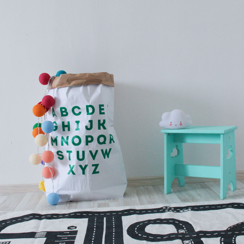 Эко-мешок для игрушек Alphabet из крафт бумаги VAMVIGVAM  282065 Белый;бежевый Santreyd  - Вид №1