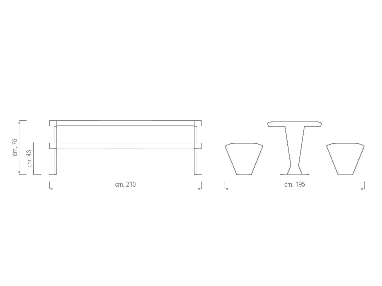Стол для пикника из стали и дерева DIMCAR сущность ARCH-00038573 - Вид №2