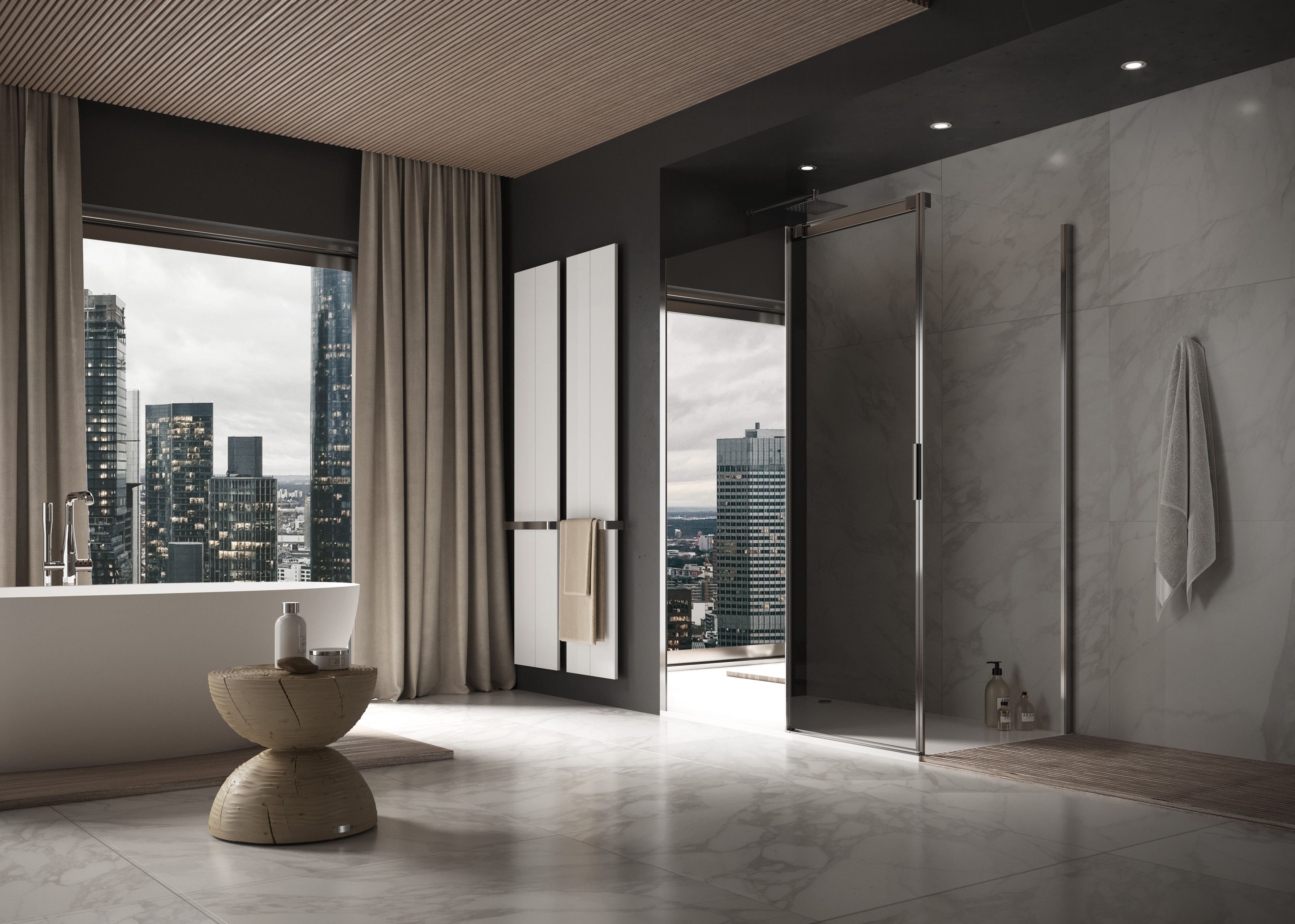 Алюминиевая и стеклянная душевая кабина с раздвижной дверью DUKA вода 5000 ARCH-00118515 - Вид №14