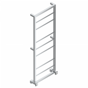 A2R-TWS9H2 Полотенцесушитель Современный квадратный, 9 перекладин, 520 мм x 1410 мм, водяной, с 2 декоративными рукоятками Thg-paris Masque de Femme, lunaire Хром