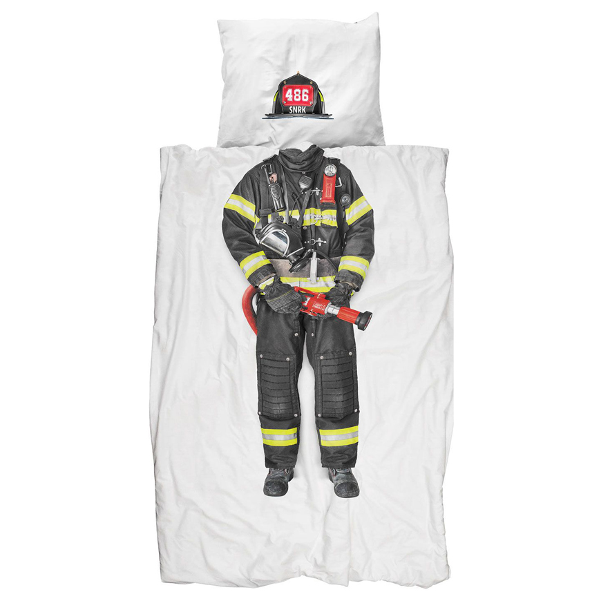 Детское постельное белье односпальное "Пожарный" 150х200 см SNURK  335475 Белый;черный  - Вид №1