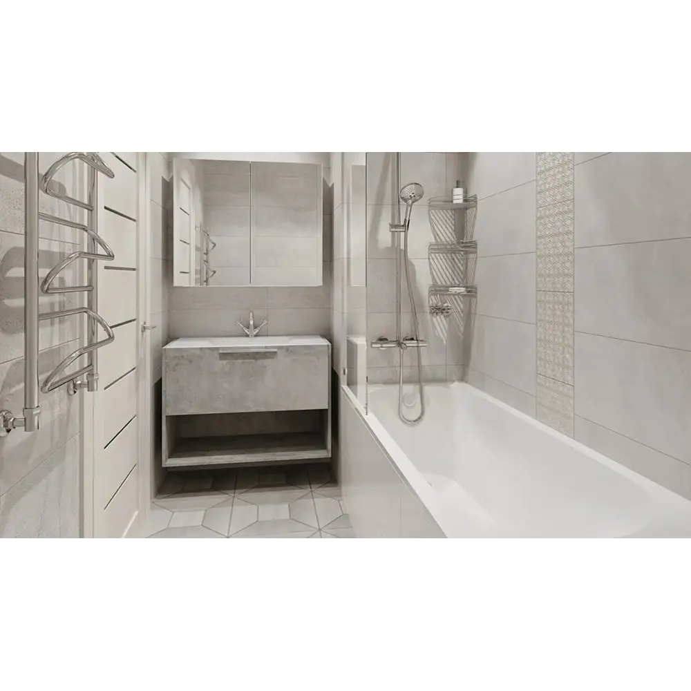 Декор Stone Otto 35x25 см цвет тёмно-серый BELANI STLM-2104837 - Вид №2