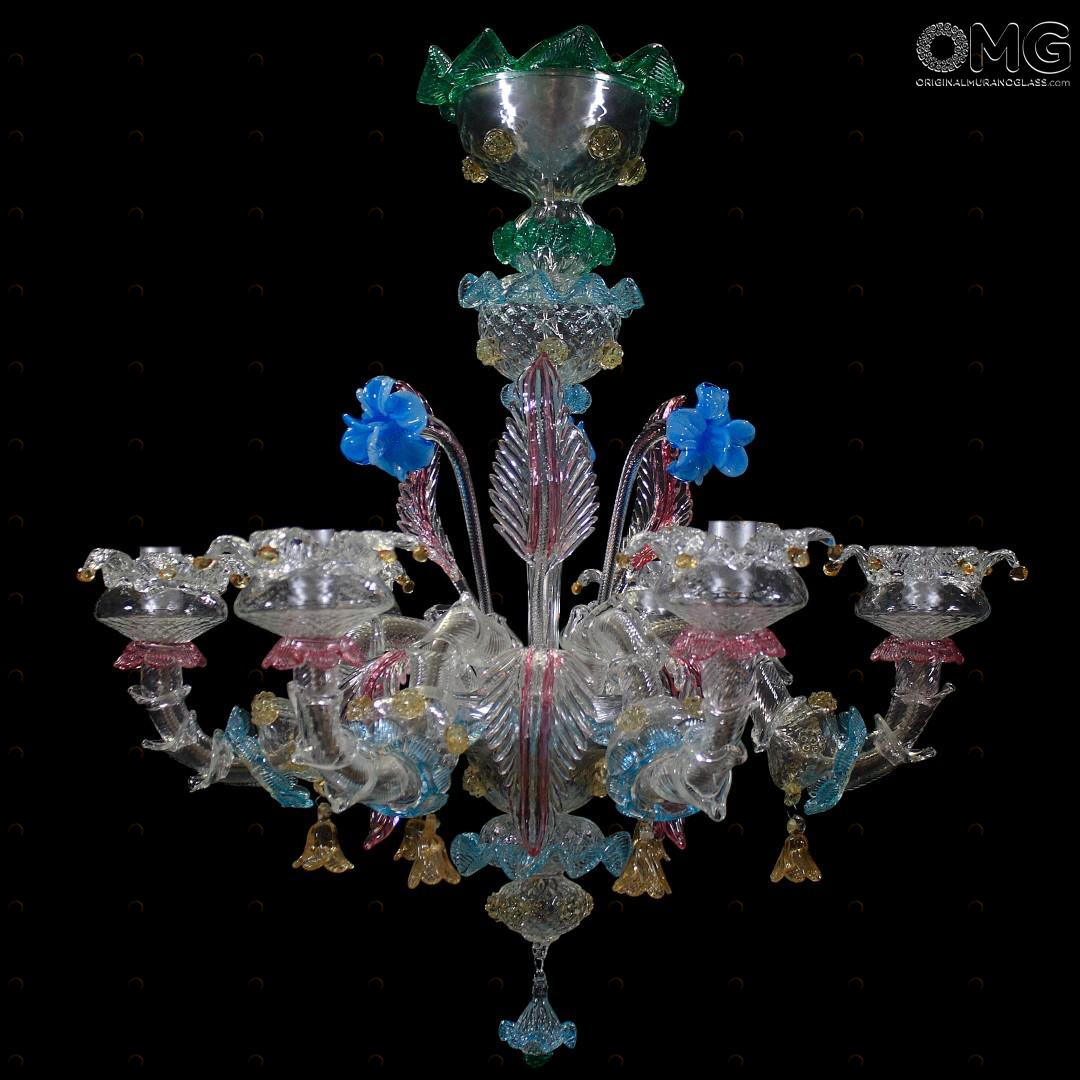 1075 ORIGINALMURANOGLASS Люстра Саназ на 6 лампочек - Реццонико - муранское стекло OMG  см 