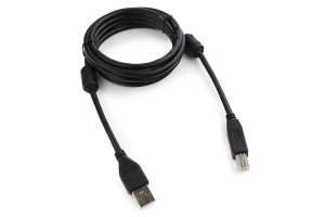16205368 Кабель USB 2.0 Pro AM/BM, 1.8 м, экранированный, 2 ферритовых кольца, черный, пакет, CCF2-USB2-AMBM-6 Cablexpert