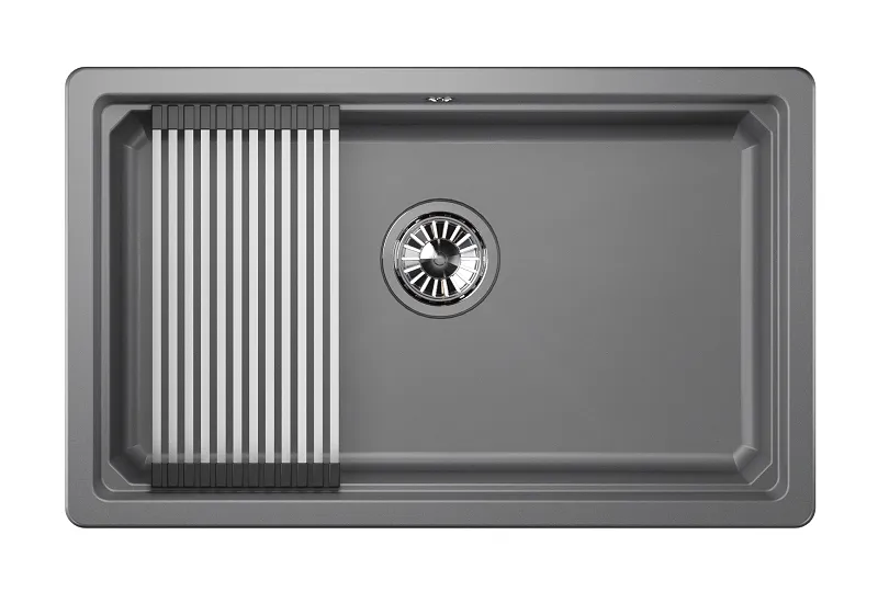 KS-7303U, АЛЮМИНИУМ, кухонная мойка, кварц GRANULA Kitchen Space 7303U-ST324 - Вид №1