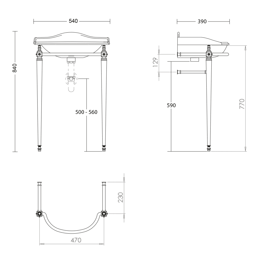 IMSR93 Подставка для умывальника Drift Cloak с вешалкой для полотенец Drift Imperial - Вид №3