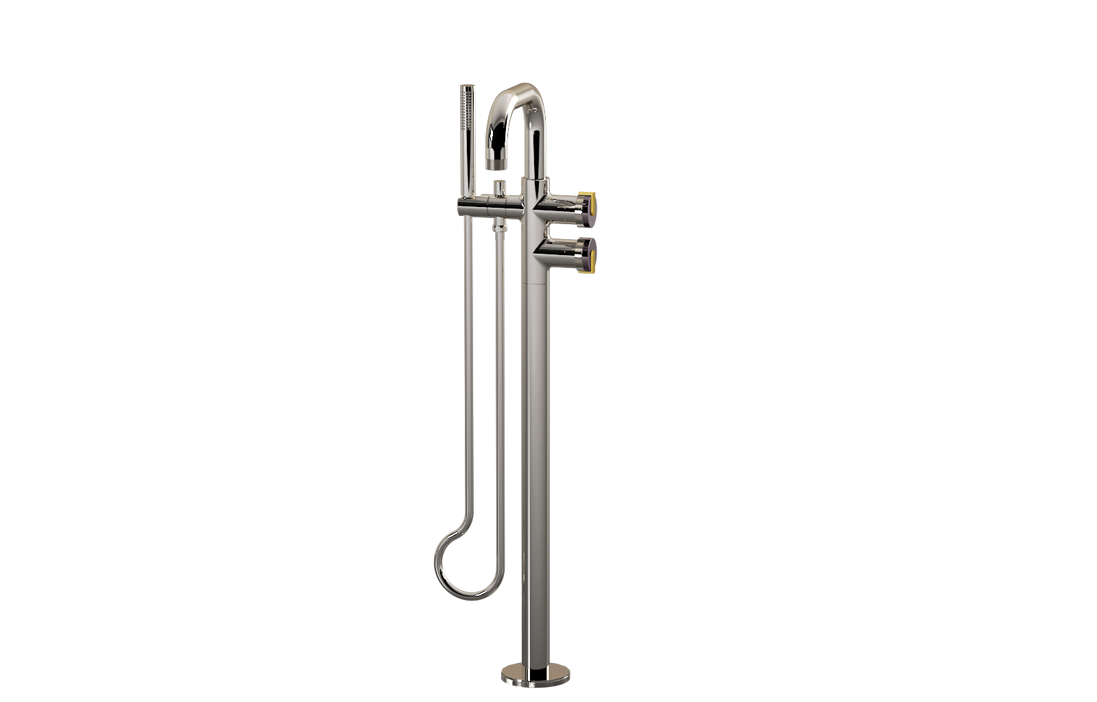 E-11557-R1OX-L1BB-PN Смеситель напольный отдельностоящий (внешняя часть) GRAFF MOD+