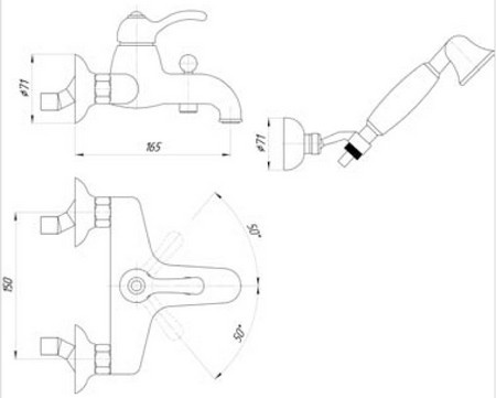 ML.LEM-1902K.CR Смеситель Migliore Lem Swarovski  - Вид №1