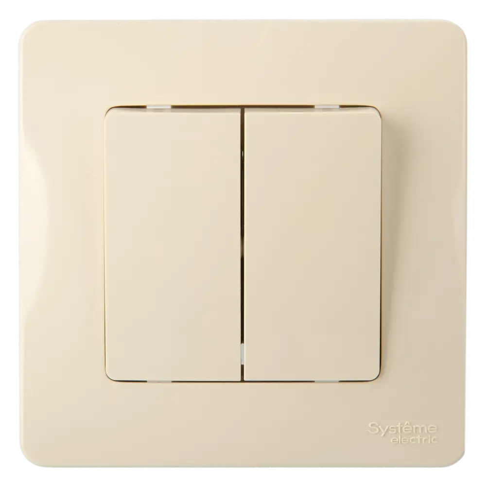 Выключатель встраиваемый Systeme Electric Blanca 2 клавиши цвет бежевый 84502355 STLM-2080206 - Вид №1