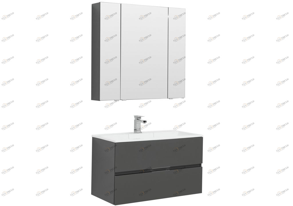 Мебель для ванной Aquanet Алвита 90 серый антрацит 00241388