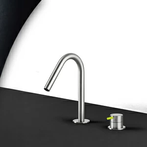 Смеситель для раковины сталь матовая с зеленой ручкой Toki Radomonte TKI30SCIL23