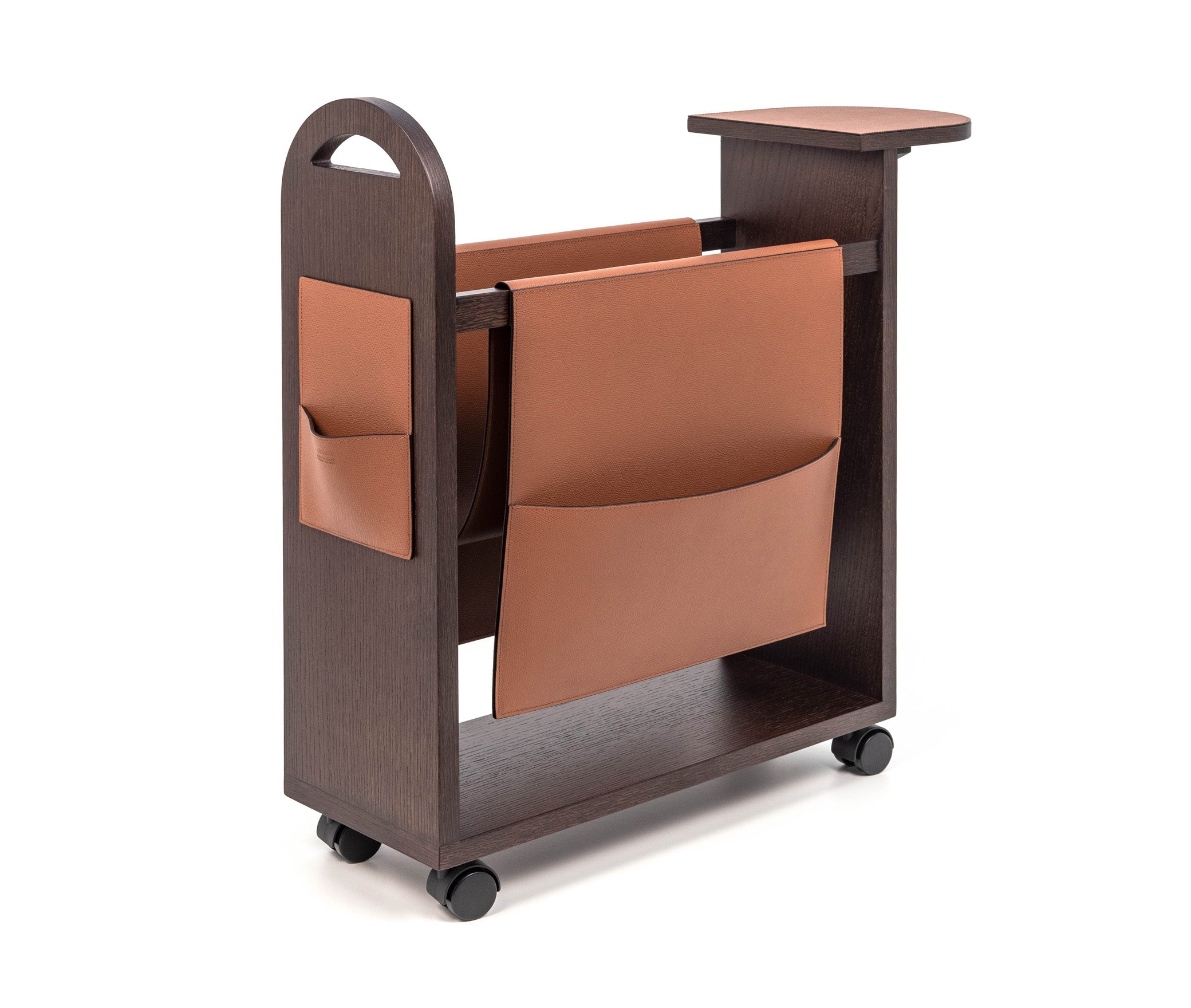 Полка для журналов Tata - 67,5X21,5XH62,5 см / зернистая кожа_earth Pinetti 00.0151.029.049