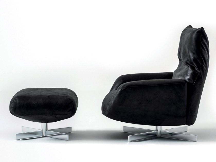 edra Поворотное кожаное кресло с подлокотниками  Chr010  - Вид №3