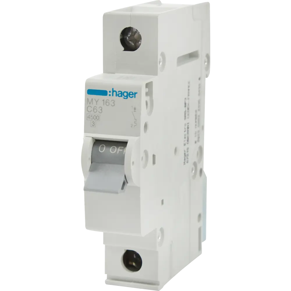 Автоматический выключатель Hager MY163 1P C63 А 4.5 кА STLM-2048511