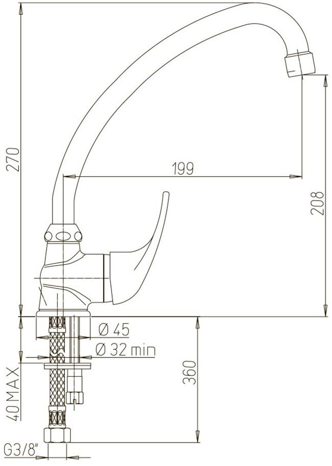Paini Jolly 69CR592ZLMKM смеситель для кухни - Вид №2
