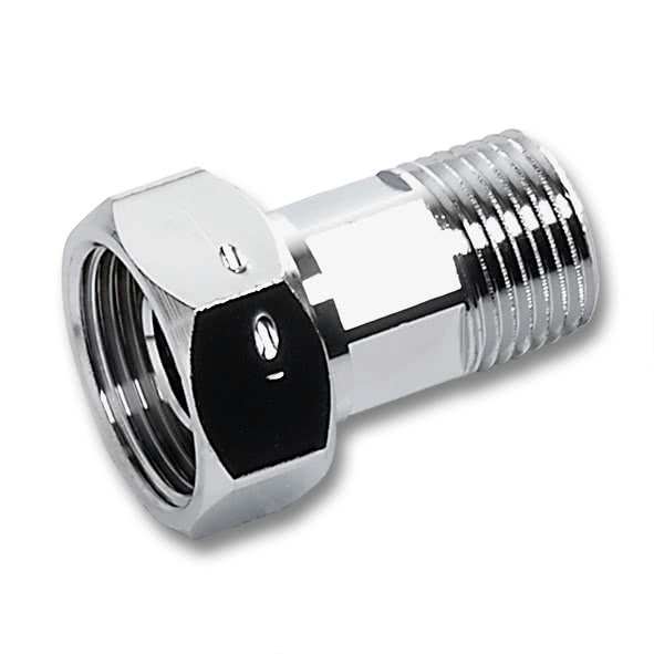 2604341C SANHA 604 муфта переходная ВР-НР с накидн. гайкой, хром. 3/4x1 мм  - Вид №1