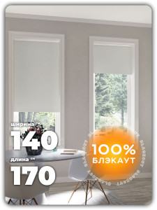 90760309 Рулонная штора Блэкаут 140x170 см цвет светло-серый Блэкаут серый STLM-0371775 EVOLI