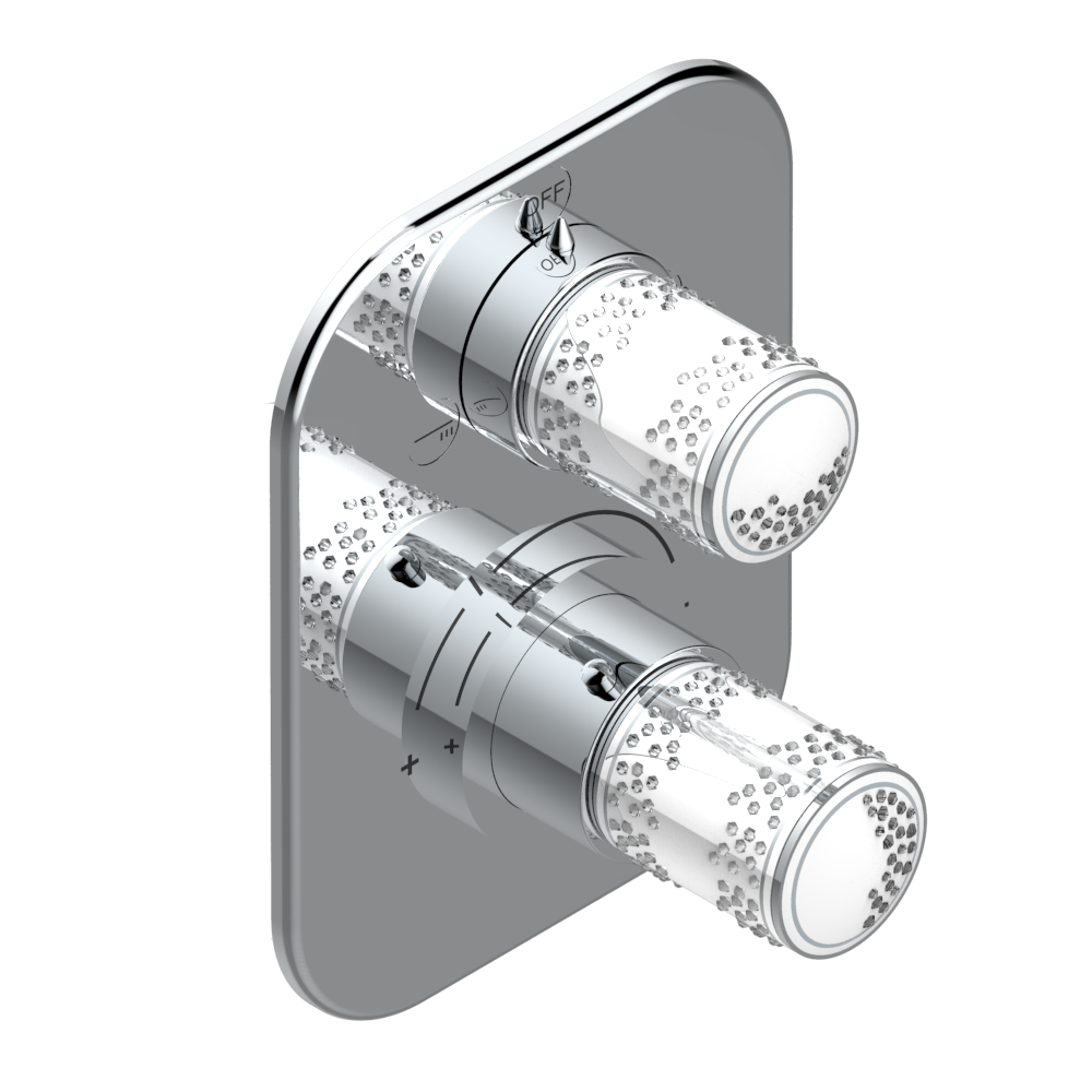 U8A-5500BE Ручка регулировки и маховик 2-канального переключателя для термостатического смесителя арт. 5500AE Thg-paris Wedding Хром U8A 5500BE  A02 CAT.A