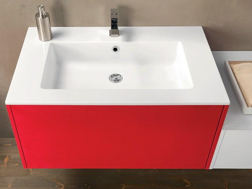 Mobiltesino Подвесная тумба под умывальник со шкафом, лакированная Velvet sun-id-1444009 - Вид №1