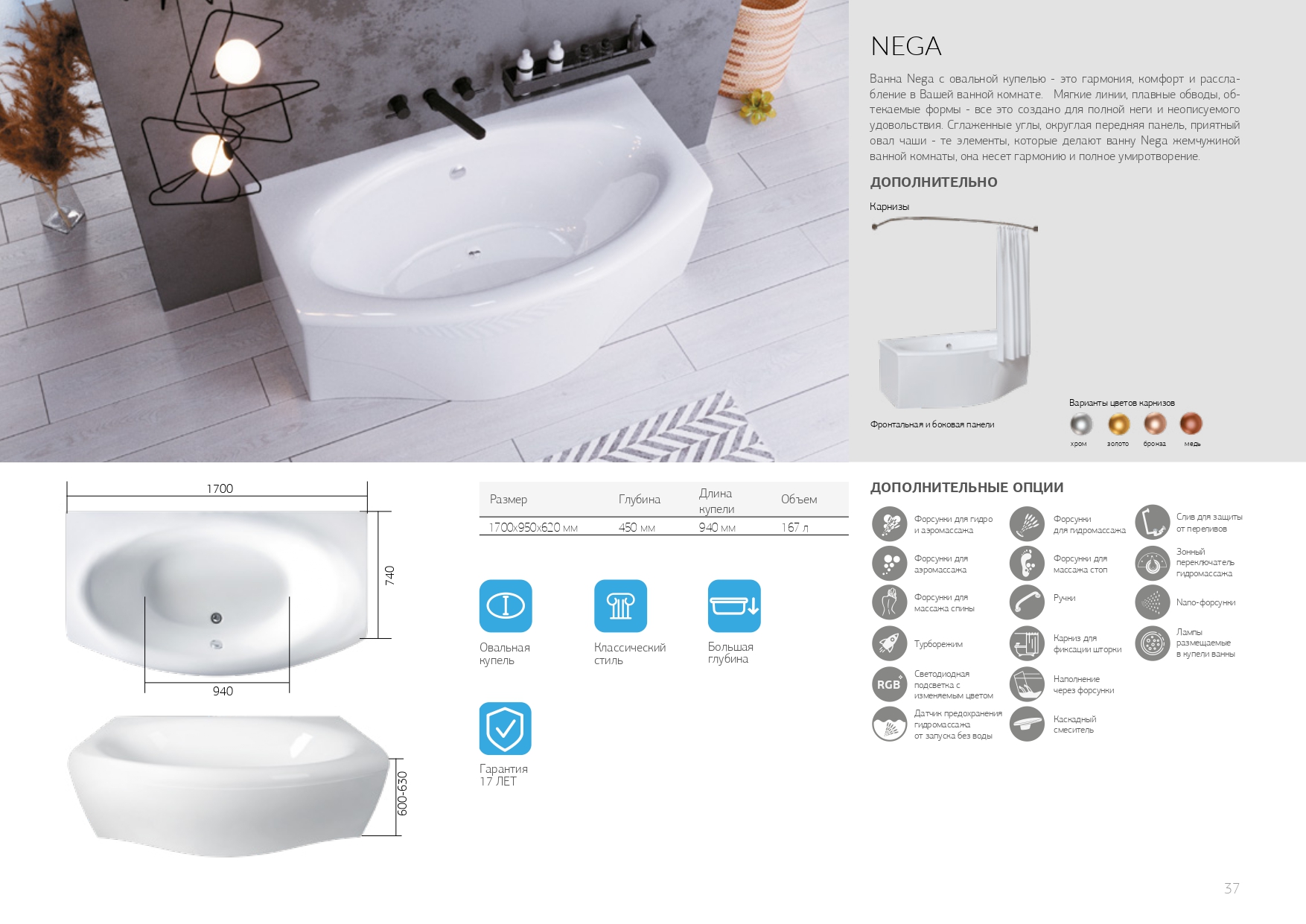 У13230 Ванна Marka One NEGA 170x94 1 Marka NEGA  - Вид №6