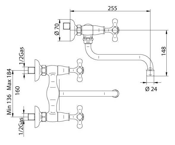 629921KO18 Смеситель Bandini Old England Santreyd - Вид №1