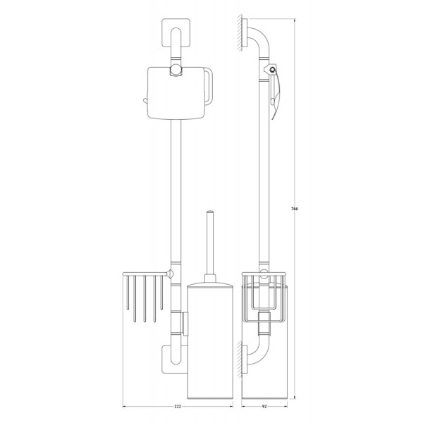 Штанга комбинированная для туалета 77 см Ellux AVANTGARDE AVA 078 sun-id-562316 - Вид №1