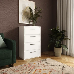 Комод ЛИОН белый с 4 ящиками - компактное хранение для спальни 89433652