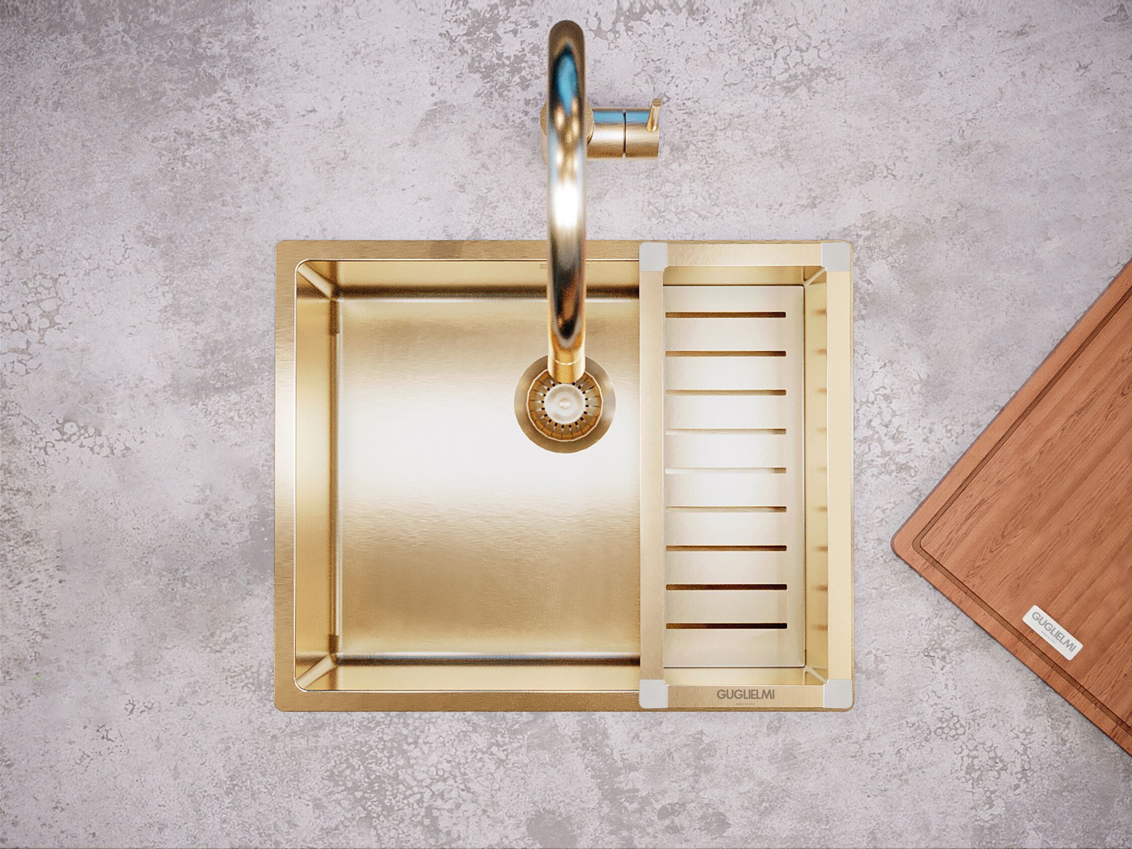 Раковина из нержавеющей стали с одной чашей GUGLIELMI RUBINETTERIE VC90510 ARCH-00002374 - Вид №2