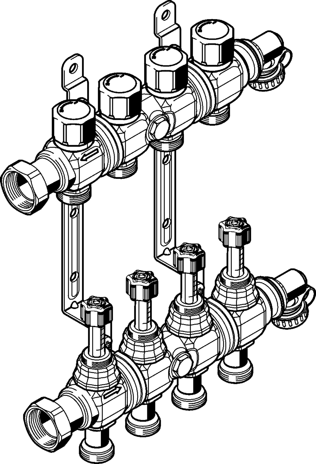 786 878 Модель 1010 Трубопроводные системы  Fonterra панельное отопление  Коллекторы  Нержавеющая сталь Santreyd  - Вид №1