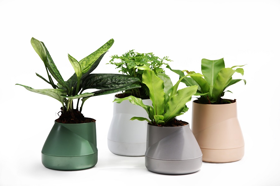 QLX20001-GY Горшок цветочный hill pot, маленький, серый Qualy  - Вид №4