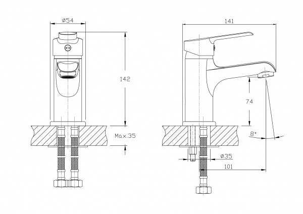 Смеситель для раковины Rush Victoria VI7135-11 хром 11522119 - Вид №1