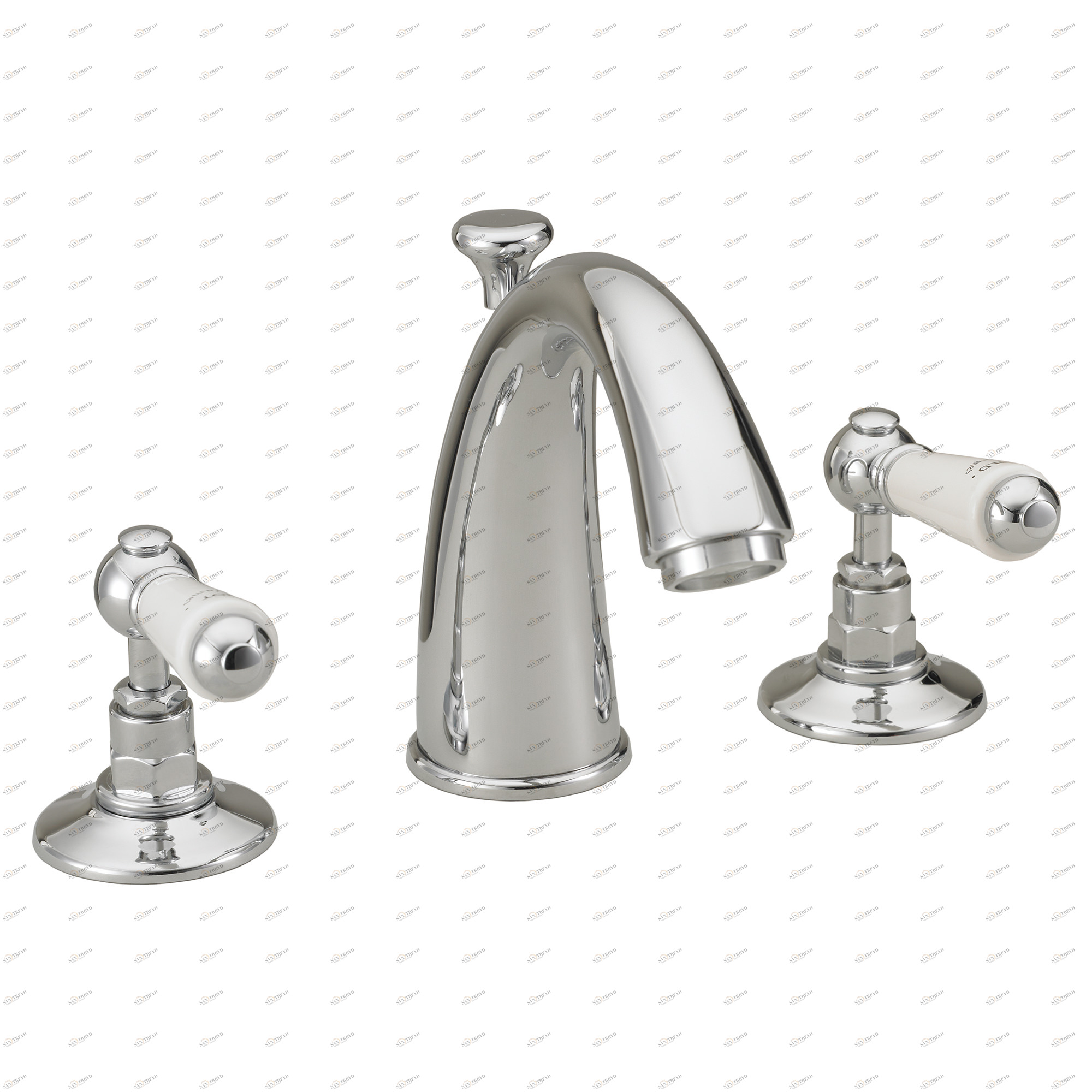 Traditional bathrooms Смеситель для раковины на 3 отверстия АСКОТ ВЫСОКИЙ Tb404.514.ag 