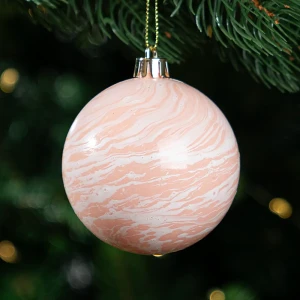 Елочный шар KREAFORTA под мрамор розовый ø8 см 89420651