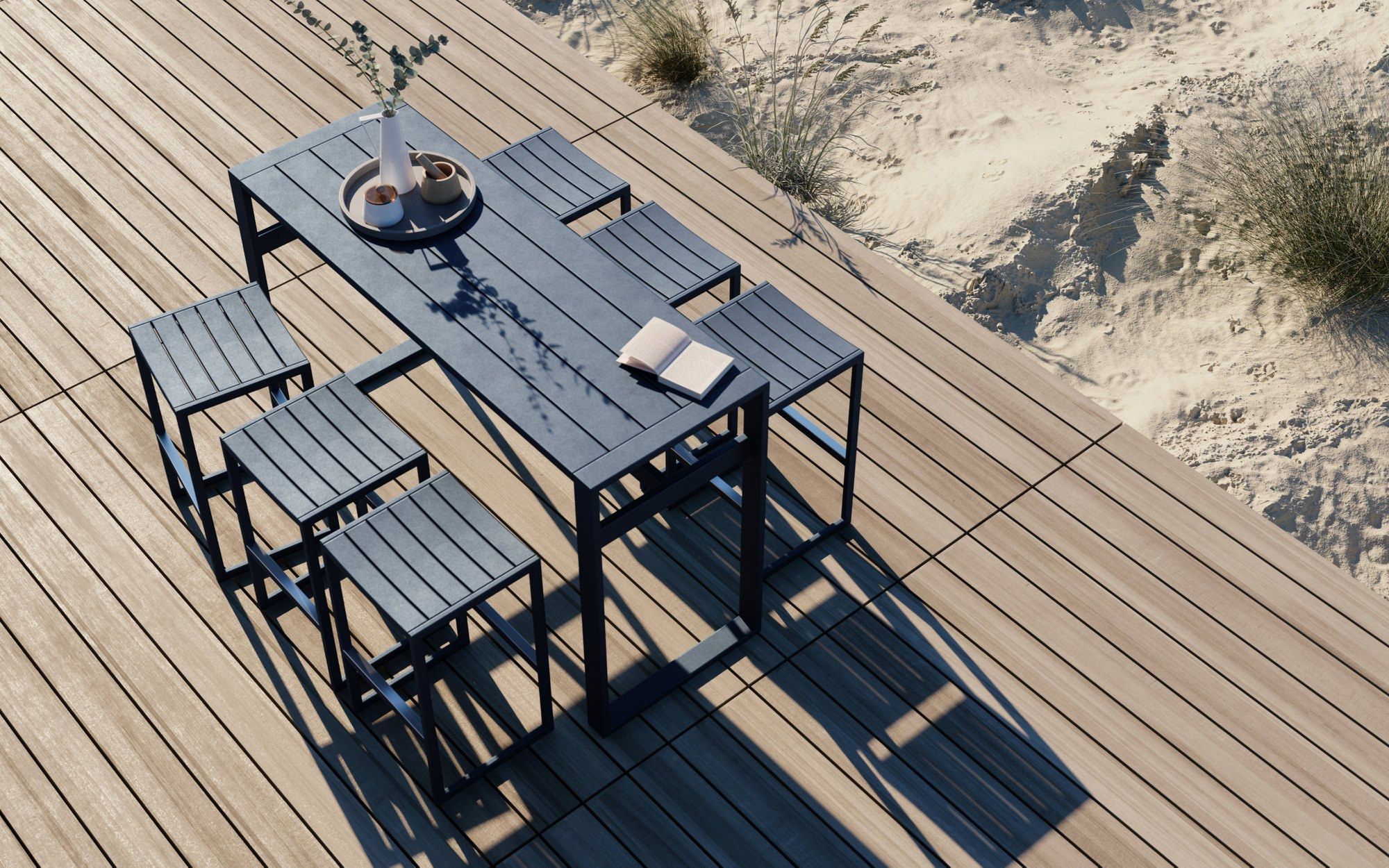 Высокий прямоугольный алюминиевый стол с порошковым покрытием Case Eos ARCH-00082338 - Вид №18