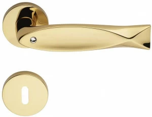 LINEA CALI' Ручка из хромированной латуни с кристаллами swarovski® на розе с замком Fish crystal