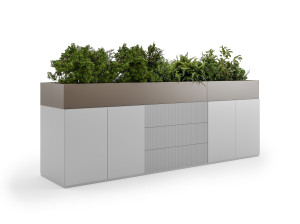 Офисный шкаф с ящиками и плантатором