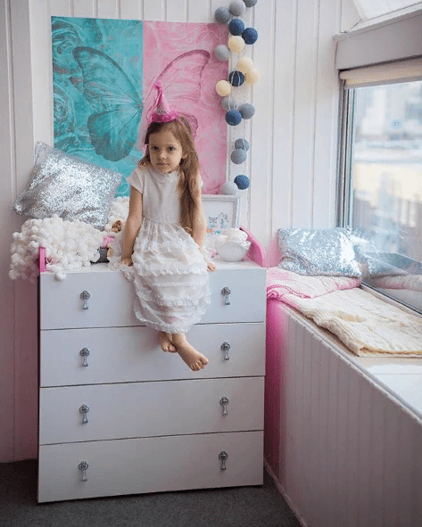 Комод детский с 4 ящиками и бортиками "Зефир" МАНДАРИН ЗЕФИР 178704 Белый;розовый Santreyd  - Вид №4