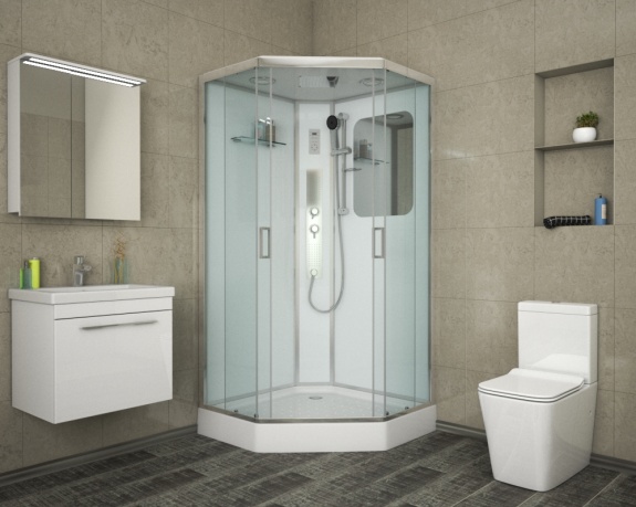 Душевая кабина NG-6002GD (1000х1000х2200) Santreyd NG-6001-02GD - Вид №1