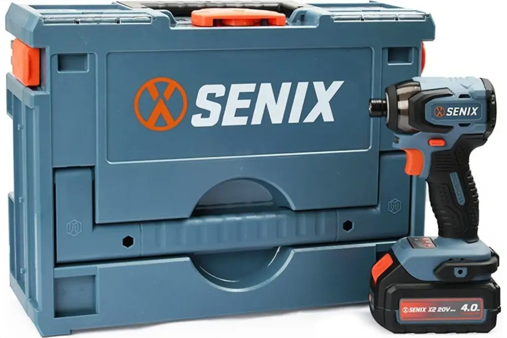 91633729 Винтоверт ударный аккумуляторный бесщёточный Senix PDIX2-M2-EU Set, 20 В Li-Ion 1x4 Ач 180 Нм STLM-0840861