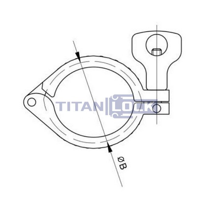 Хомут CLAMP одноосевой DN65 нерж. 304, DIN TL65CLC TITAN LOCK  - Вид №1