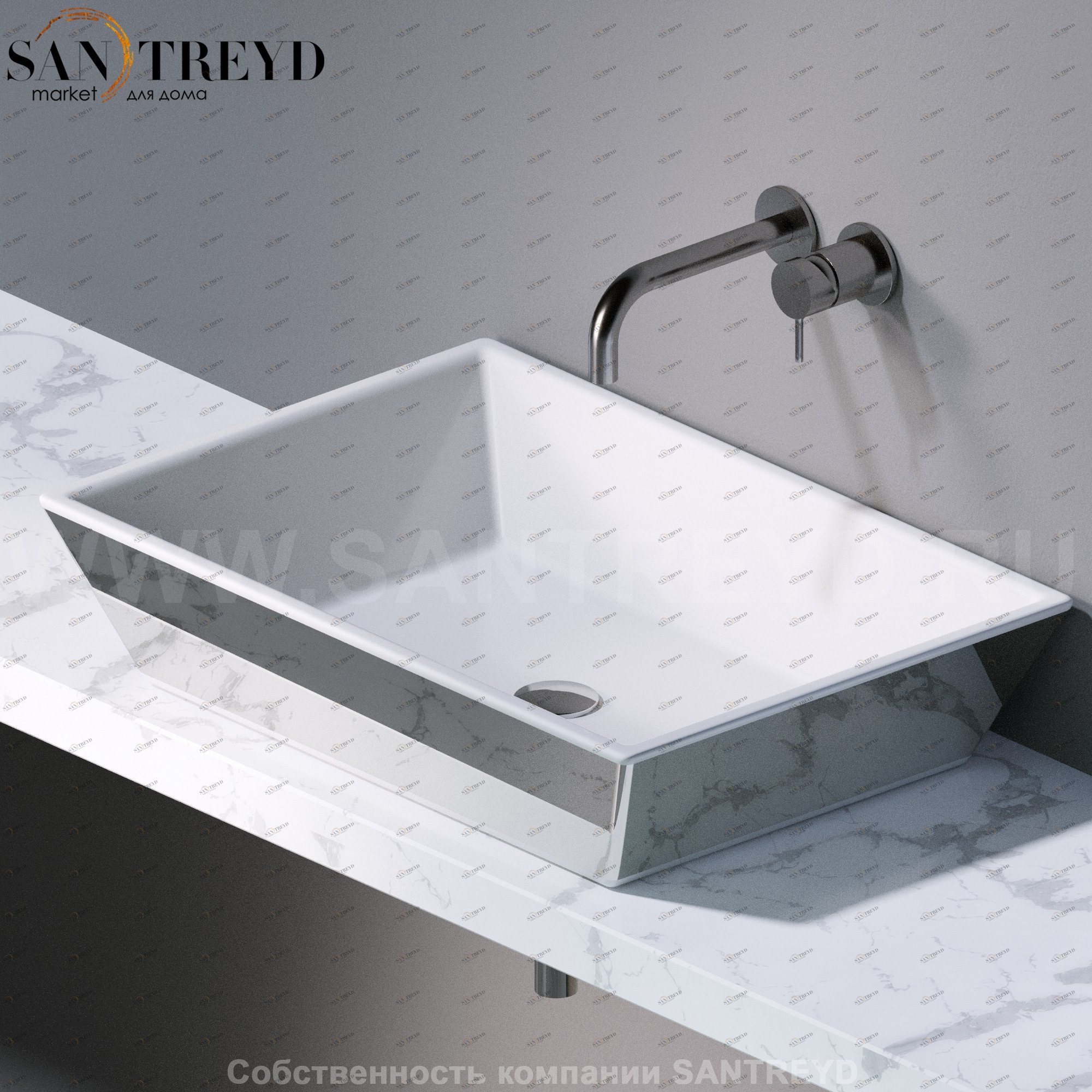 L292251 Накладная раковина на столешницу  прямоугольная A. e T. Italia PRISMA AeT ITALIA