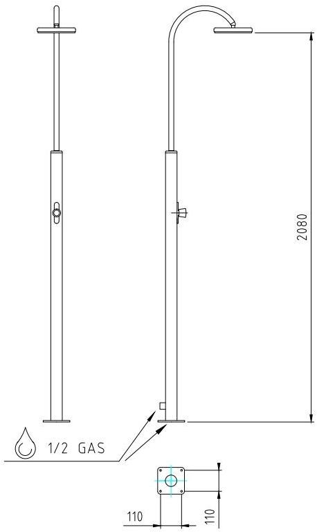 Ama Luxury Shower Летний душ из нержавеющей стали sun-id-1382541 - Вид №8