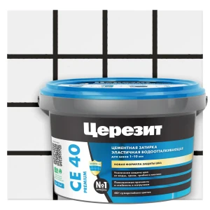 ЦЕРЕЗИТ CE 40 Premium: эластичная затирка для швов до 10 мм, черный 89422163